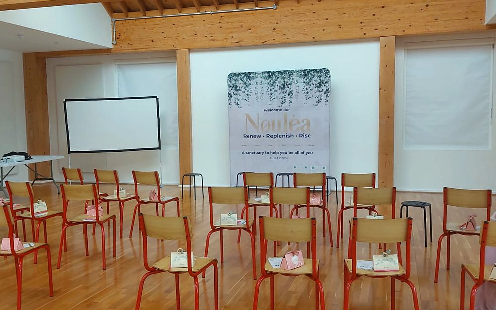 Seats ready for guests at Crowned in Wholeness